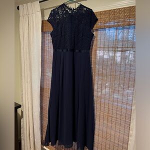 Navy Lace Formal Dress